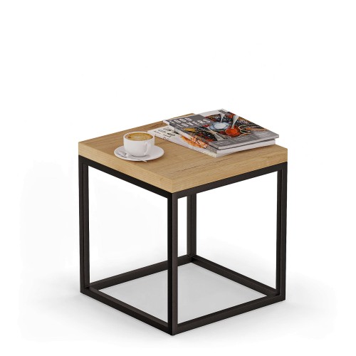 Stolik nocny metalowy - dąb złoty1.jpg