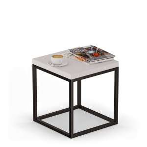 Masa de cafea din metal - Alb