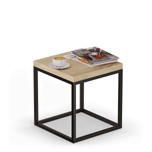 Masa de cafea din metal - Stejar artizanal