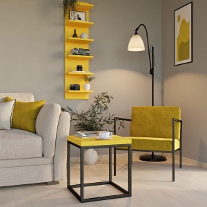 Stolik kawowy  metalowy - żółty (4).jpg