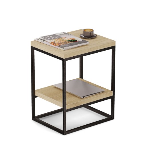 Stolik metalowy podwójny - dąb artisan (1).jpg