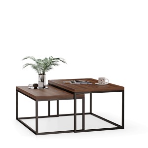 Stolik metalowy podwójny - orzech (1).jpg