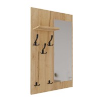 Cuier cu oglindă - Stejar aurit