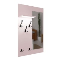 Cuier cu oglindă LED - Roz