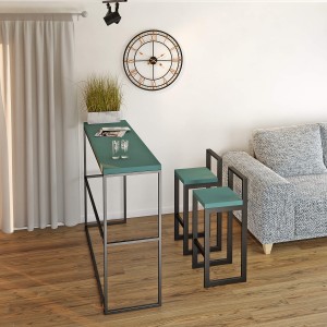 Metalowy Hoker loft z oparciam - Zielony (4).jpg