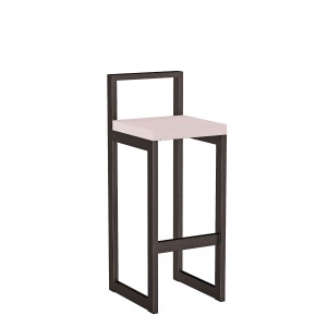 Hoker metalic loft cu spătar - Roz