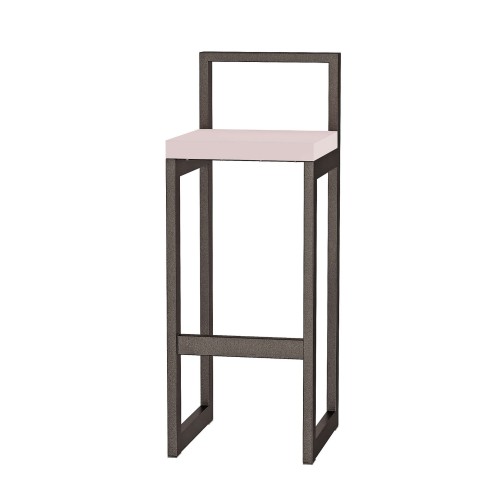 Metalowy Hoker loft z oparciem - Różowy (2).jpg