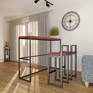 Metalowy Hoker z oparciem - Czerwony (5).jpg