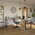 Loftowe biurko narożne cappuccino z wystrojem industrialnym.webp