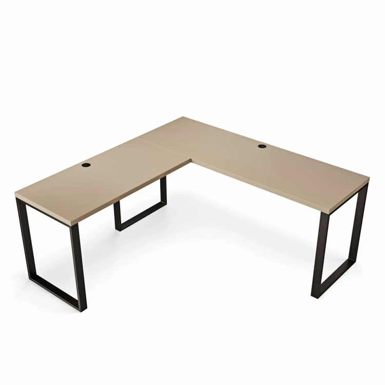 Biurko narożne loft cappuccino w stylu minimalistycznym.webp
