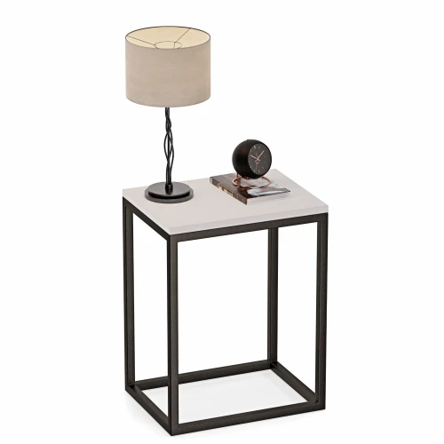 Stolik nocny loftowy Indri - biały11.webp