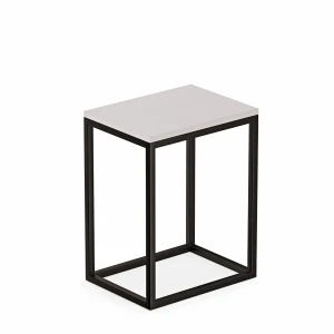 Nowoczesny stolik nocny loftowy Indri - biały.webp