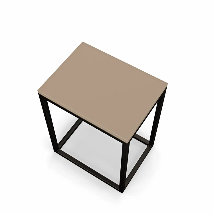 Stolik nocny loftowy Indri - cappuccino - rzut.webp