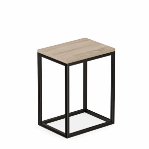 Stolik nocny loftowy Indri - dąb sonoma- białe tło.webp