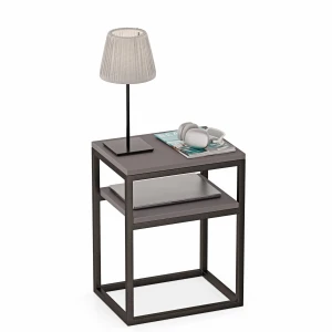 Masa de noapte cu raft loft Indri Plus - Grafit