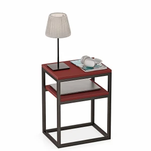 Masa de noapte cu raft loft Indri Plus - Roșu