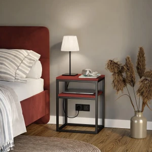 Stolik nocny z półką loftowy - wizualizacja.webp
