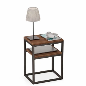 Masa de noapte cu raft loft Indri Plus - Nuc