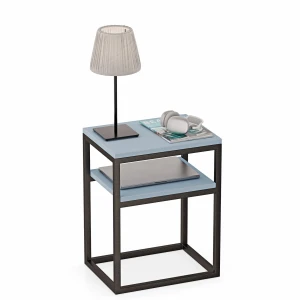 Masa de noapte cu raft loft Indri Plus - Albastru