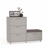 Comodă pentru hol cu scaun - Gri