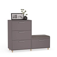 Comodă pentru hol cu scaun - Grafit