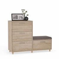 Comodă pentru hol cu scaun - Stejar Sonoma