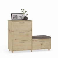 Comodă pentru hol cu scaun - Stejar meșteșugar