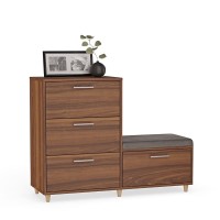 Comodă pentru hol cu scaun - Nuc