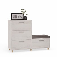 Comodă pentru hol cu scaun - Pin