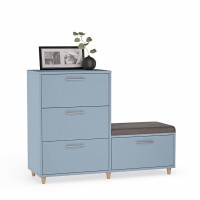 Comodă pentru hol cu scaun - Albastru