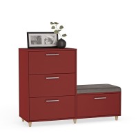 Comodă pentru hol cu scaun - Roșu