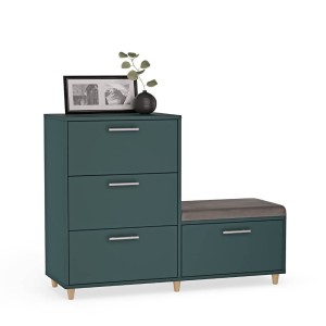 Comodă pentru hol cu scaun - Verde