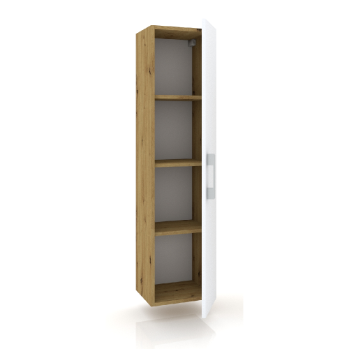 Słupek łazienkowy wiszący LUNA - Dąb Artisan z białymi drzwiami.png