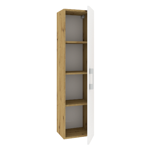 Słupek łazienkowy wiszący LUNA - Dąb Artisan z białymi drzwiami połysk (1).png
