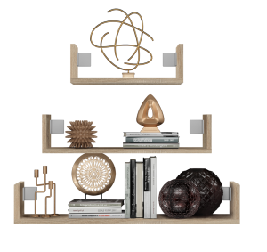 Set trei rafturi suspendate - Stejar Sonoma