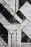 Covor geometric - Gri / Aur