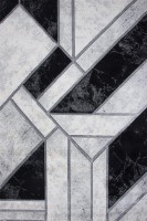 Covor geometric - Gri / Argintiu