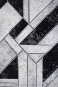 Covor geometric - Gri / Argintiu