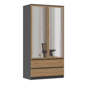 Dulap cu oglindă Karo - Antracit | Stejar artisan