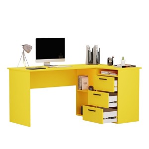 biurko szkolne narożne żółte - aga - prawe .jpg