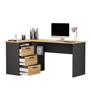 Birou școlar colț Aga - Negru (1)