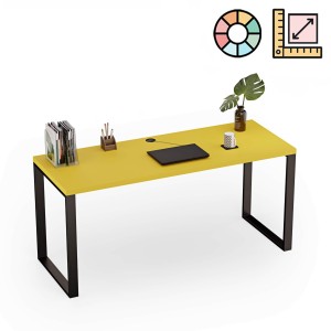 Birou cu picioare metalice - Galben (1)